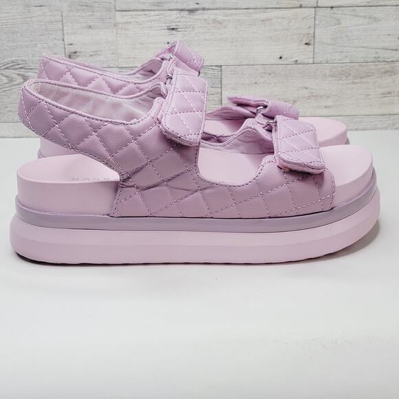 Bamboo 8M 2.5" Platform Chunky Heel Sandal Lavender Hook Loop Closure Fairycore - Picture 3 of 10